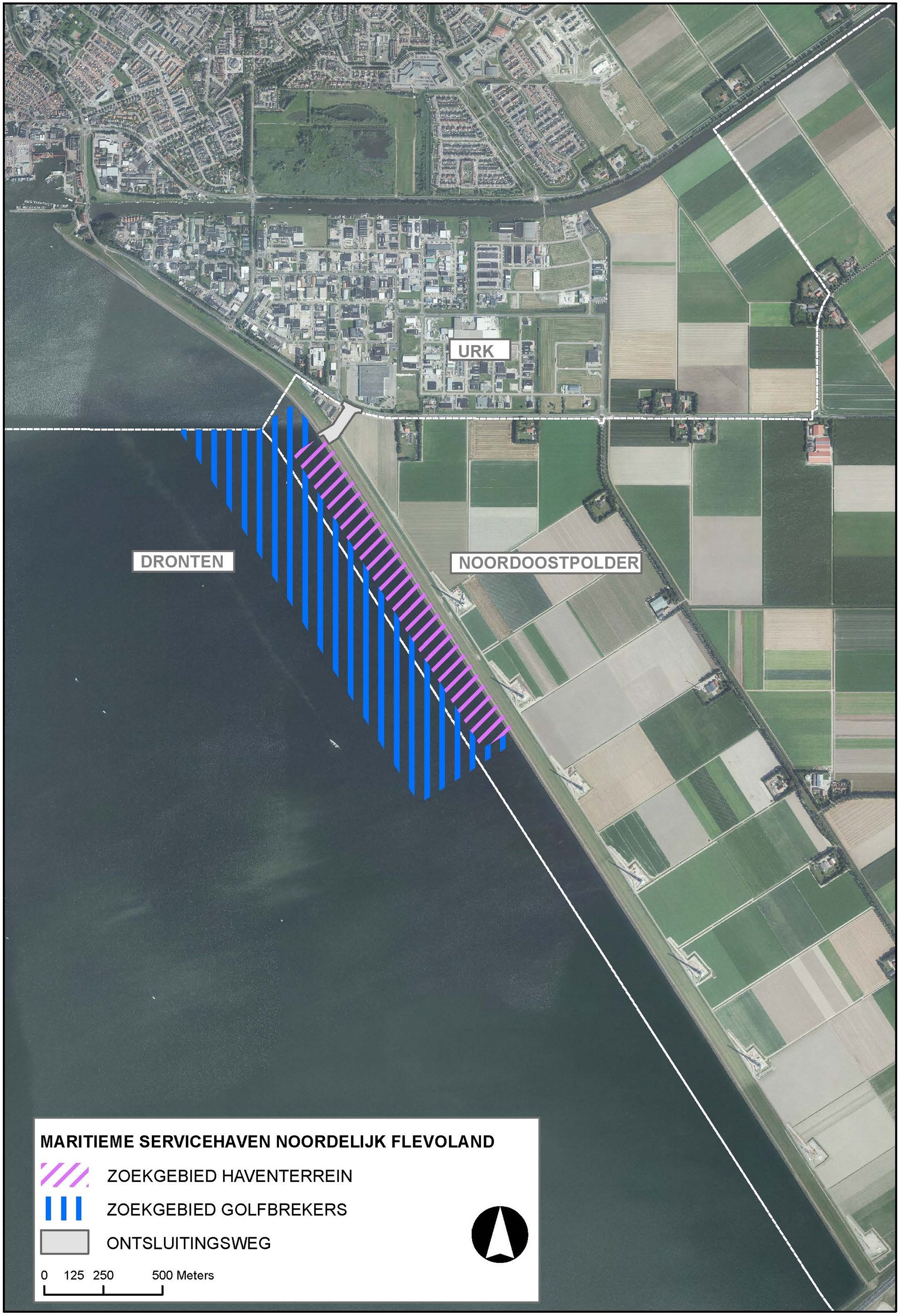 Plattegrond waar de haven komt