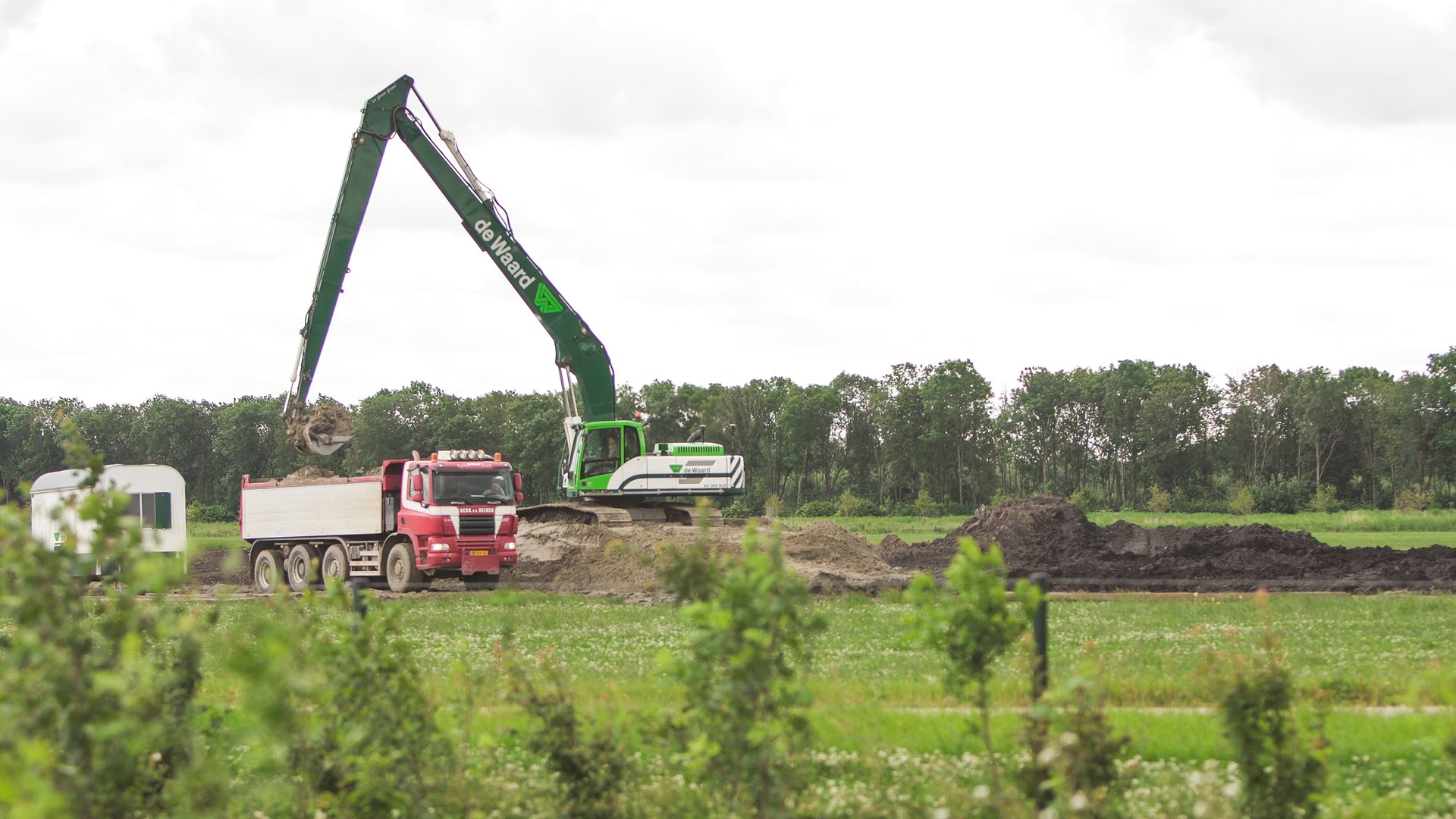 Werk in uitvoering in Kop van het Horsterwold